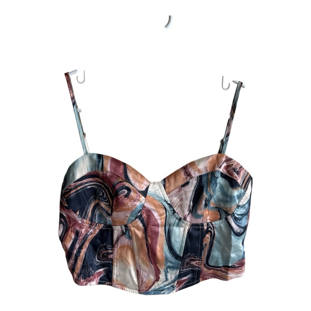 Kendall & Kylie Multicolor Abstract Crop Top
